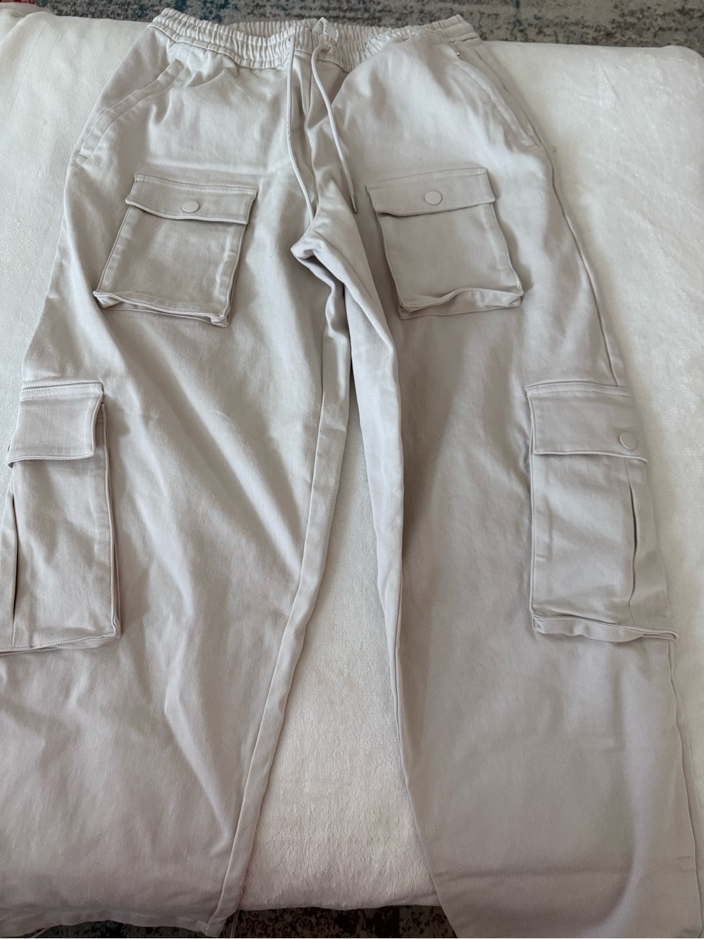 Alo Yoga cargo pants relaxed wide-leg elastic drawstring waistband M D78